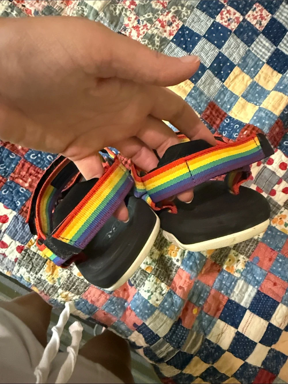 Teva Kids' Rainbow Strap Sandals - Black Footbed Size 4